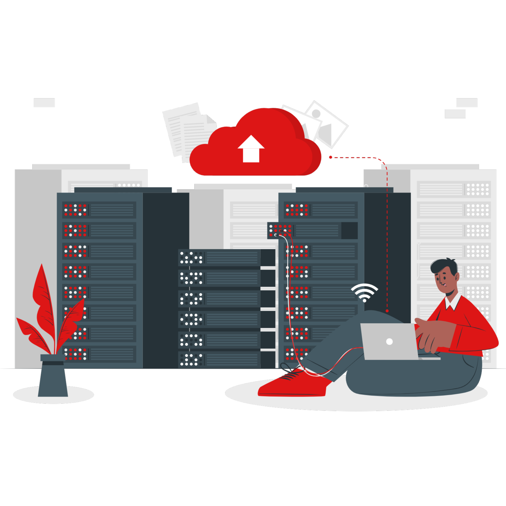 Ilustracion de servicios cloud